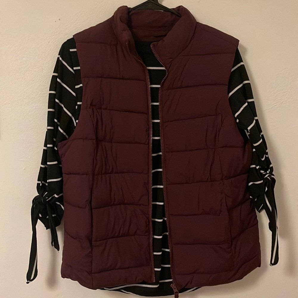 Burgundy Puffer Vest